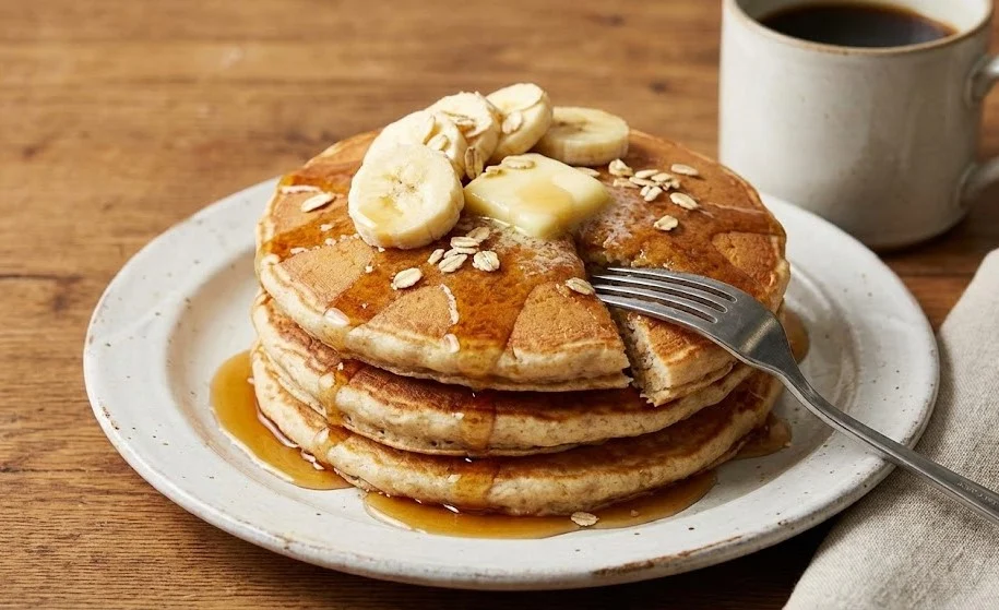 Banana Oat Pancakes Recipe (15 Minutes)