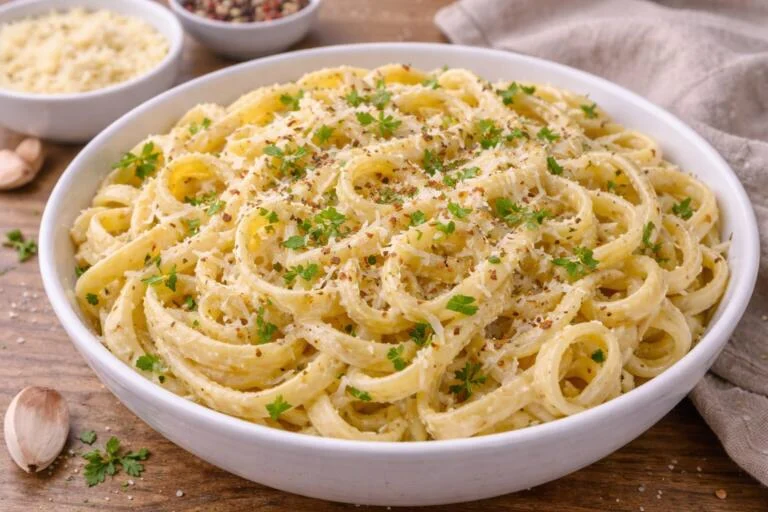 5-Minute Creamy Garlic Parmesan Pasta