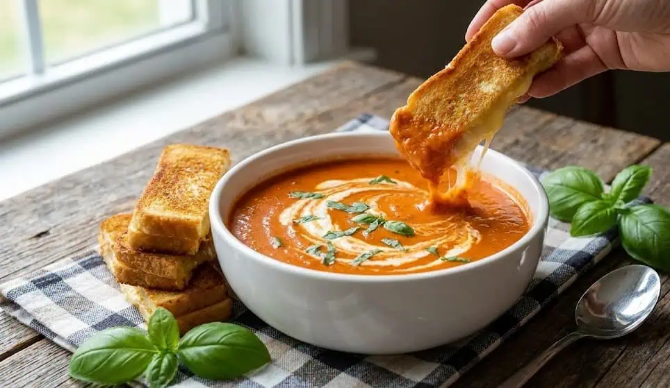 Creamy Tomato Soup with Grilled Cheese Dippers (20 Minutes)
