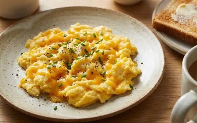 5-Minute Fluffy Scrambled Eggs with Cheese Recipe