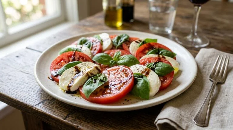 5-Minute Fresh Caprese Salad with Balsamic Glaze