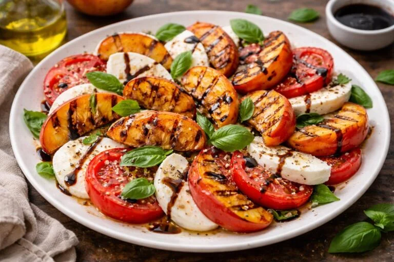 5-Minute Grilled Peach Caprese Salad