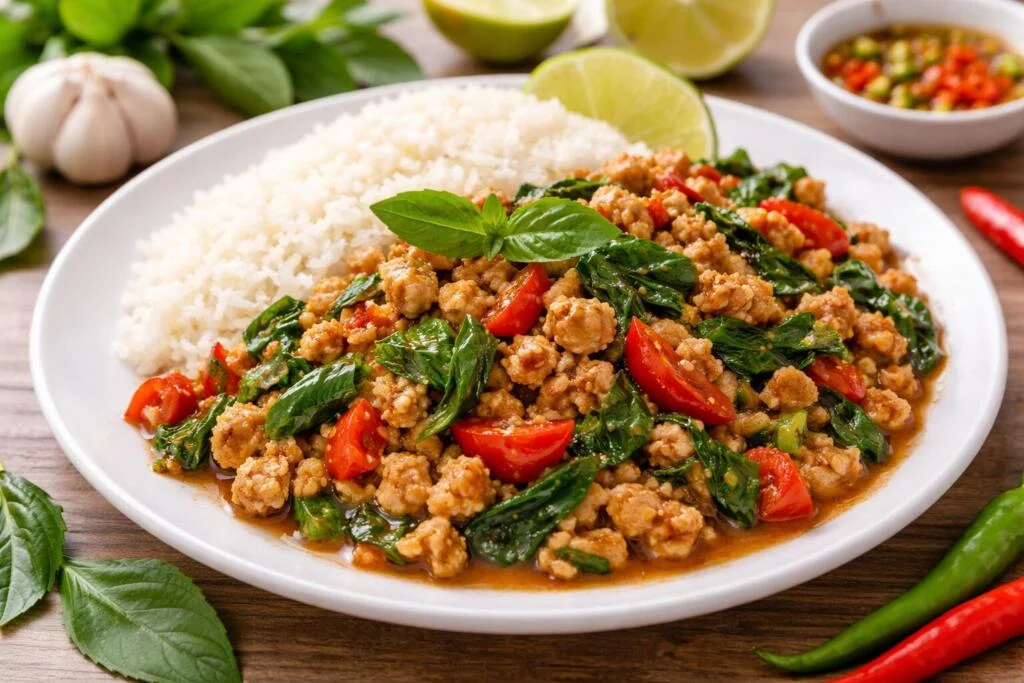 5-Minute Thai Basil Chicken Stir-Fry