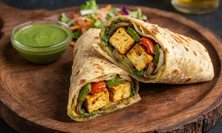 Vegetarian Paneer Tikka Wrap (25 Minutes)