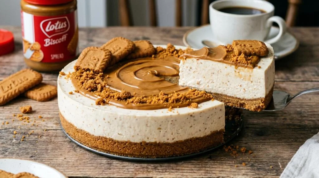 Creamy No-Bake Lotus Biscoff Cheesecake