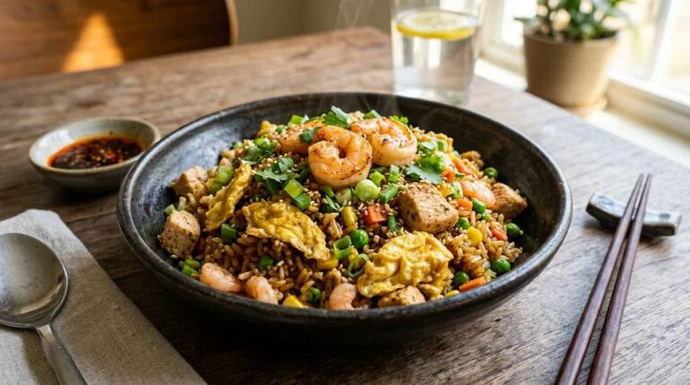 5-Minute High Protein Egg Fried Rice (Under 400 Calories)