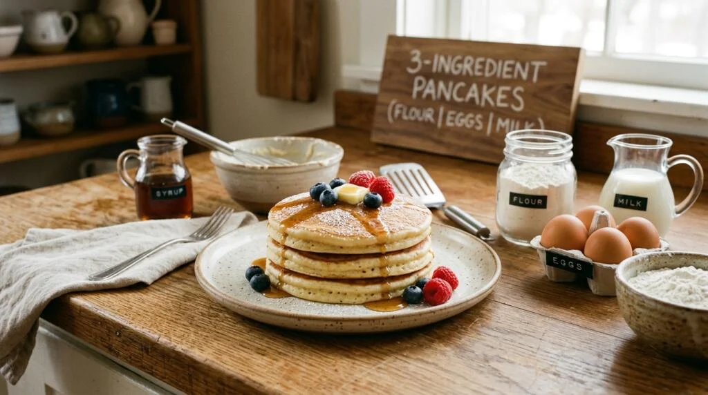 Easy 3-Ingredient Pancakes (15 Minutes)