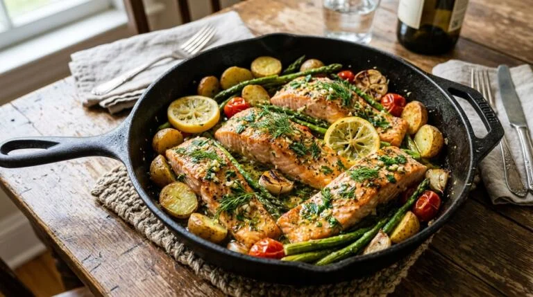 One-Pot Lemon Herb Salmon — Healthy Dinner in 5 Minutes