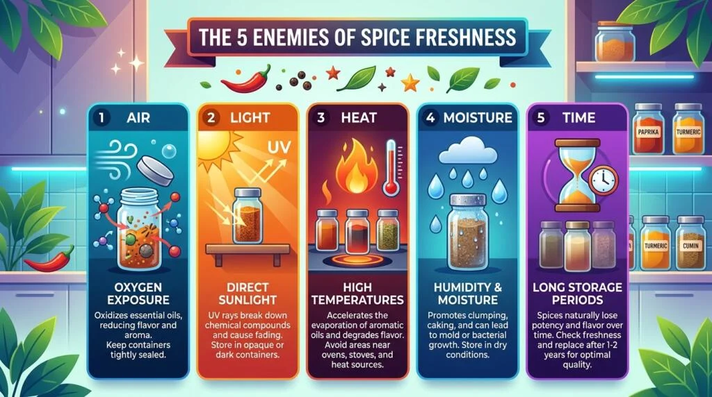 The 5 Enemies of Spice Freshness