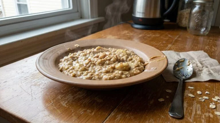 Peanut Butter Banana Microwave Oatmeal