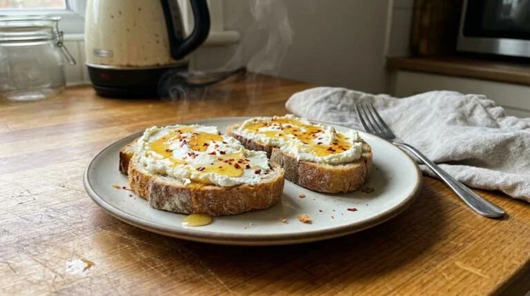 Whipped Feta Toast with Honey and Chilli