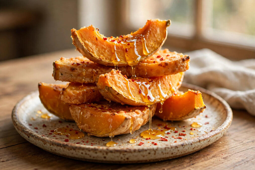 Air Fryer Pumpkin Wedges with Chilli Honey (20 Minutes)