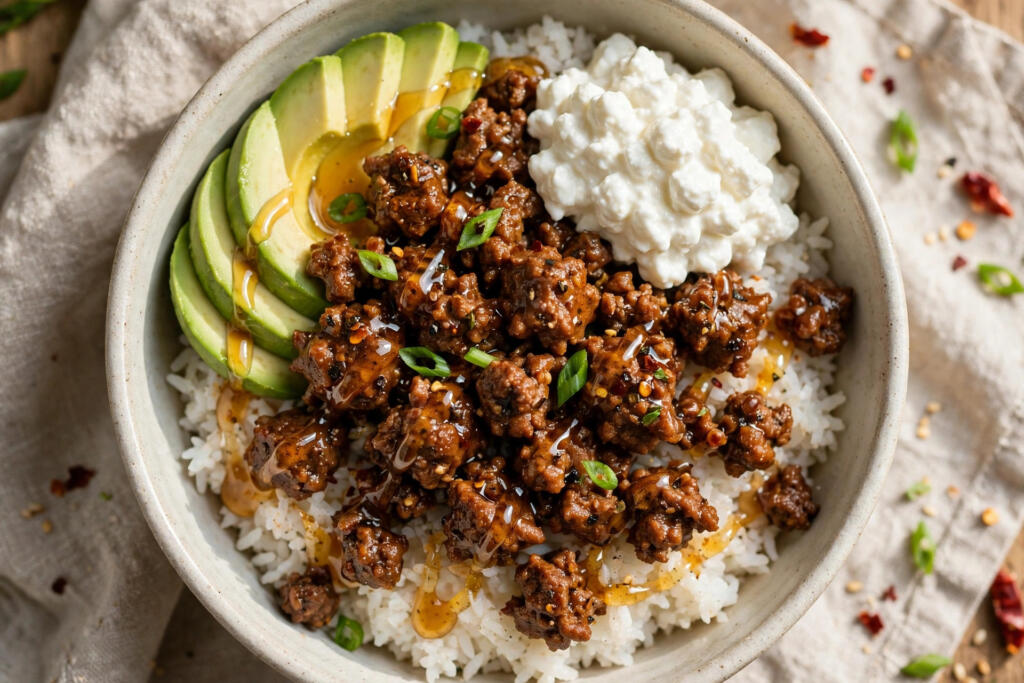 Hot Honey Ground Beef Bowls (20 Minutes)