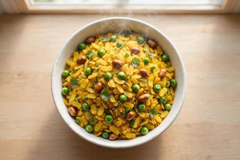 Microwave Masala Poha (5 Minutes)