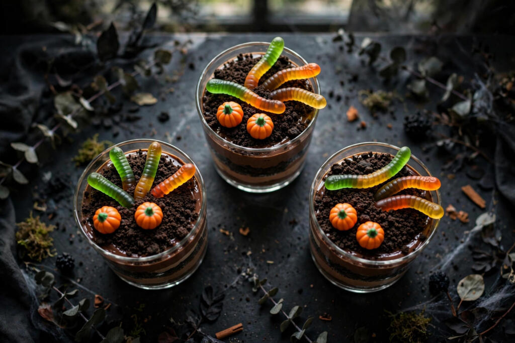 No-Bake Halloween Dirt Cups (10 Minutes)