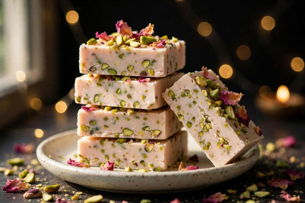 Rose Pistachio White Chocolate Fudge (15 Minutes)