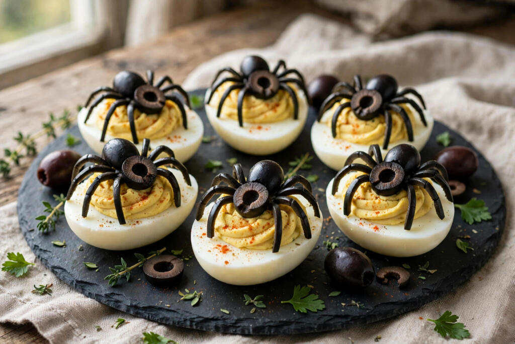 Spider Deviled Eggs (25 Minutes)